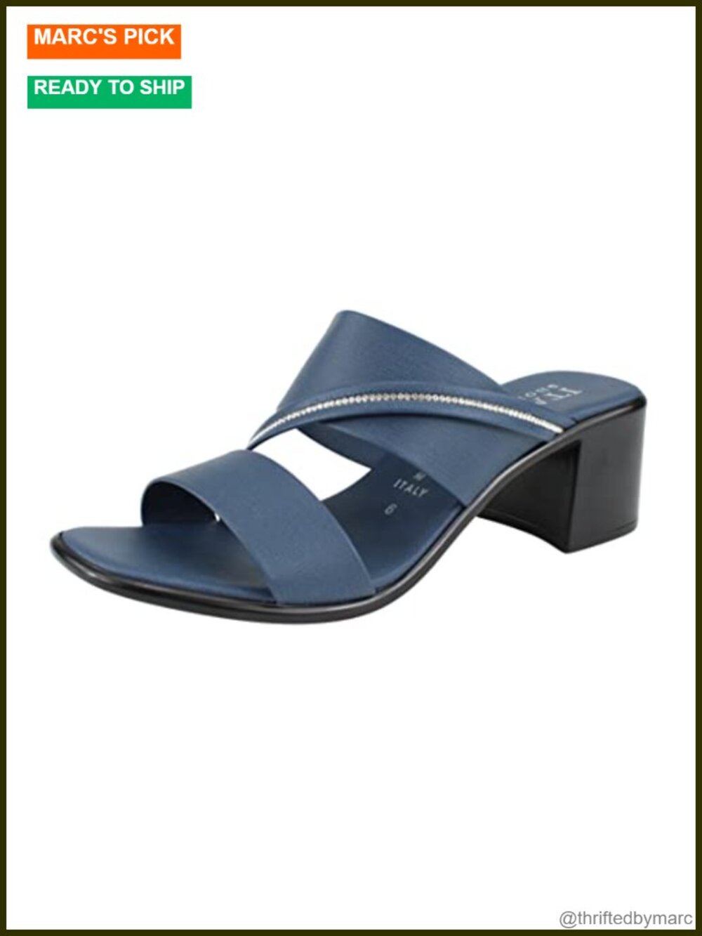 Dressy Women's Block Heel Sandals Open Toe Rhinestone Slide Comfortable Support